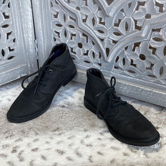 Nautica black dress shoes boys size 1 formal event holiday garden party preppy - Picture 1 of 11